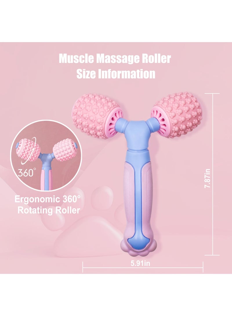 سيوسي أسطوانة تدليك العضلات لاسترخاء العضلات، مصممة لليوجا والبيلاتيس، وتخفف من آلام العضلات، عصا تدليك السيليكون لراحة عضلات الساق، أداة تشكيل الجسم (وردي) - Image 5